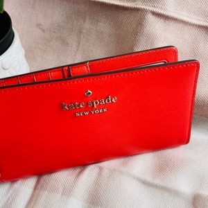 Kate Spade Orange Leather Folding Wallet